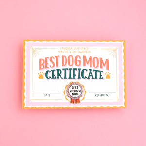 BEST DOG MOM CERTIFICATE + ENAMEL PIN - Black Lamb Shop