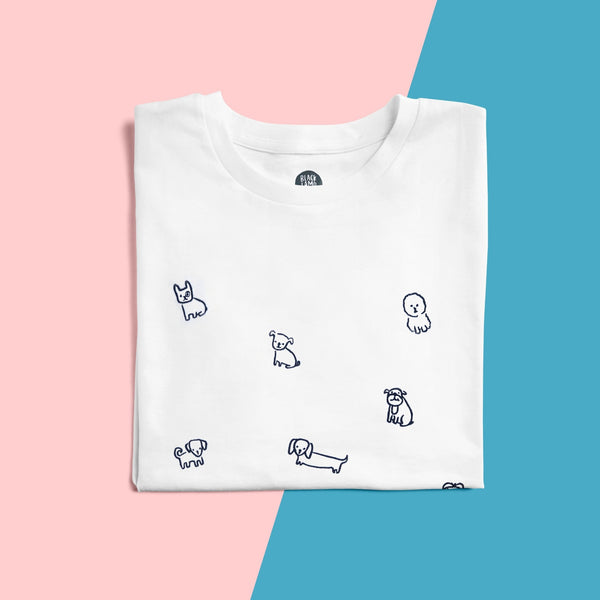 Embroidered Dogs t-shirt