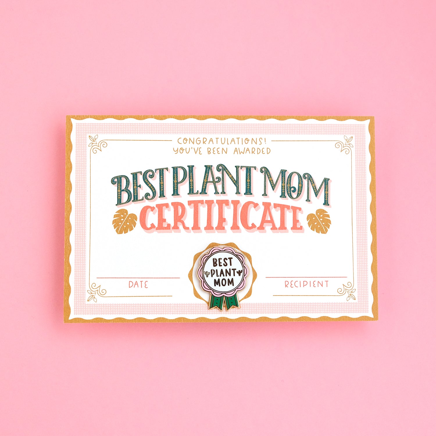 BEST PLANT MOM CERTIFICATE + ENAMEL PIN - Black Lamb Shop