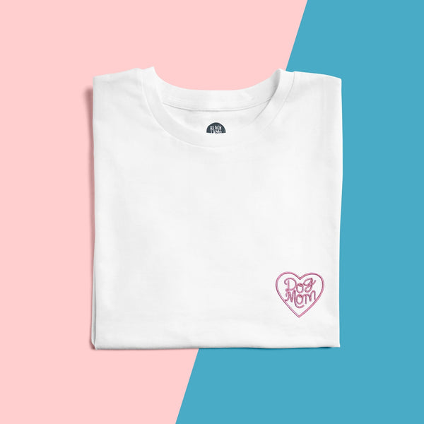 Embroidered Dog Mom Heart t-shirt